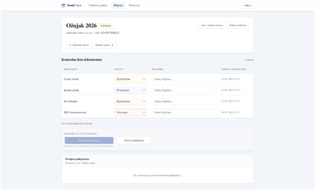Month-Track — Monthly checklist
